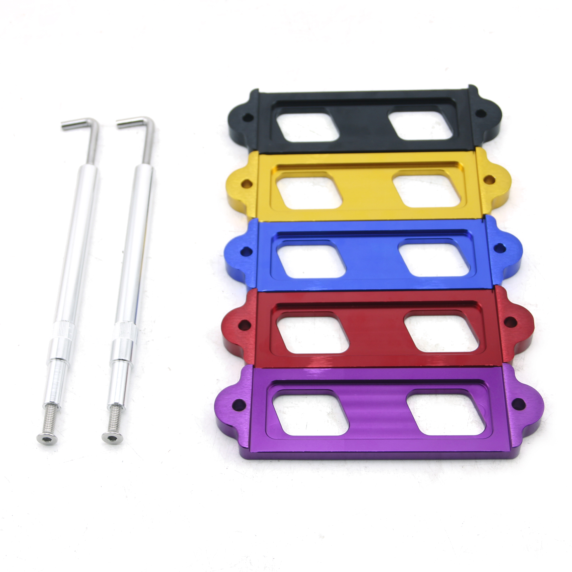 Aluminum Car Battery Tie Down Kit Hold Down Rod With Stainless Tray Hooks For Honda Civic / CRX S2000 For Acura Integra RSX