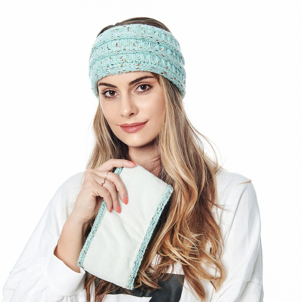 Winter ear Warmer Headbands Turban Handmade fleece Plus Velvet Hairband Headwrap Stretch Women Headwear Accessories