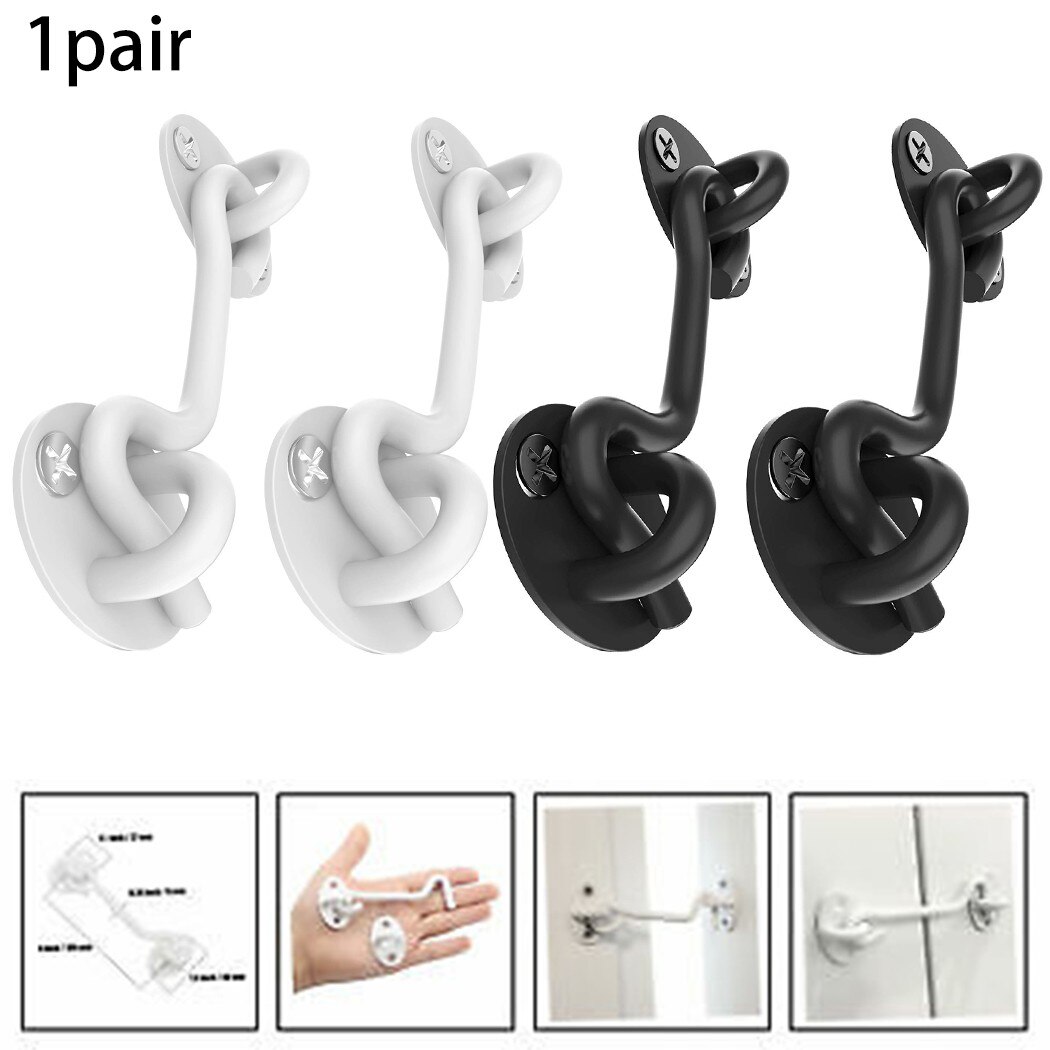 2Pcs 4 Inch Barn Door Latch 304 Stainless Steel With Rust-resistant Black Coating Cabin Hook Eye Latch Gate Door Swivel