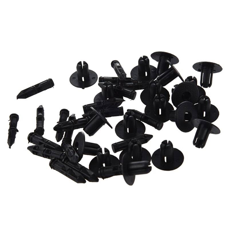 20 Pcs Auto Car Parts Panel Trim Clips Plastic Rivet Fastener Black 5.5mm Hole: Default Title