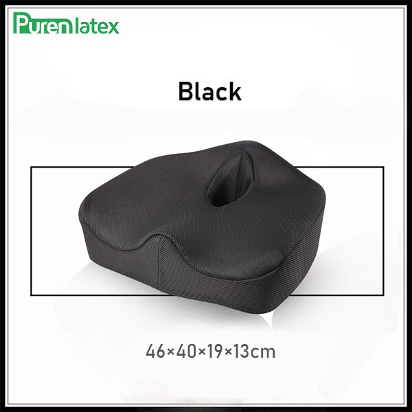 Purenlatex X-Grote Big Size Latex Stoel Orthopedisch Kussen Vet Man Kantoor Auto Zitkussen Overgewicht Aambei Wervel Behandelen: Black