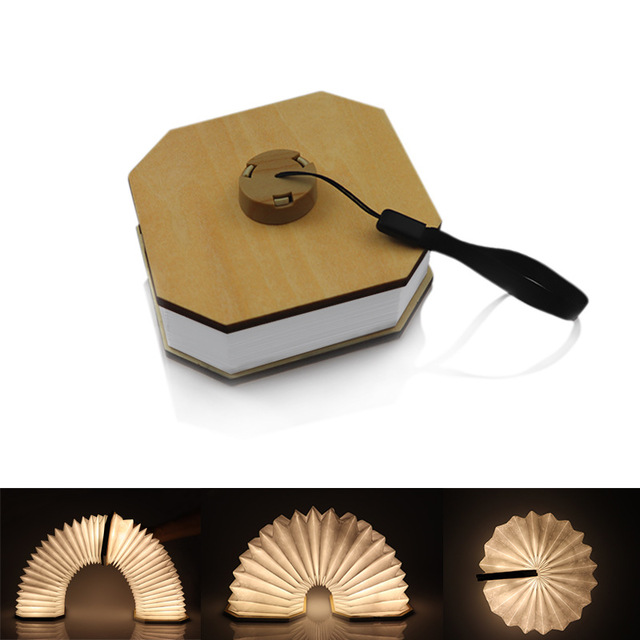 Houten boeklamp, draagbaar, usb oplaadbaar, led, magnetisch, 3 kleuren, dimbaar, opvouwbaar, nachtlampje, bureaulamp, woondecoratie: Accordeon wit / M  14.7 11 2.5cm