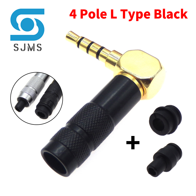 Vergulde Stereo Met Clip 3.5 Mm 3-polige 4-polige Reparatie Hoofdtelefoon Jack Plug Kabel Audio Plug Jack Connector Solderen Diy 6Mm: Lavendel / Onder 5 Stks