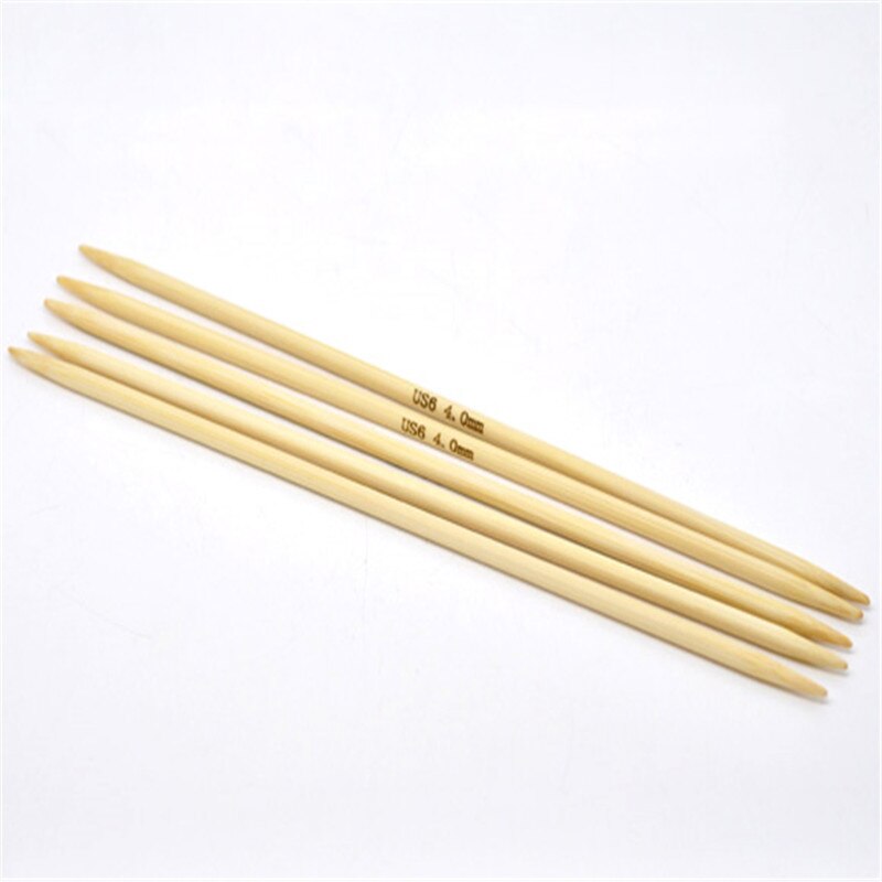 20Cm Bamboe Hand Naaien Dubbele Wees Breien Naald Haaknaald Trui Breinaalden Set (Us Size 6/4.0Mm), 5 Stks/set