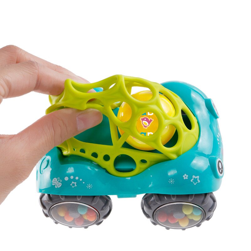 1pc baby plastic niet-giftige kleurrijke dieren hand rinkelen schuddende bel auto rammelaars speelgoed muziek handbel voor kinderen kleur willekeurig