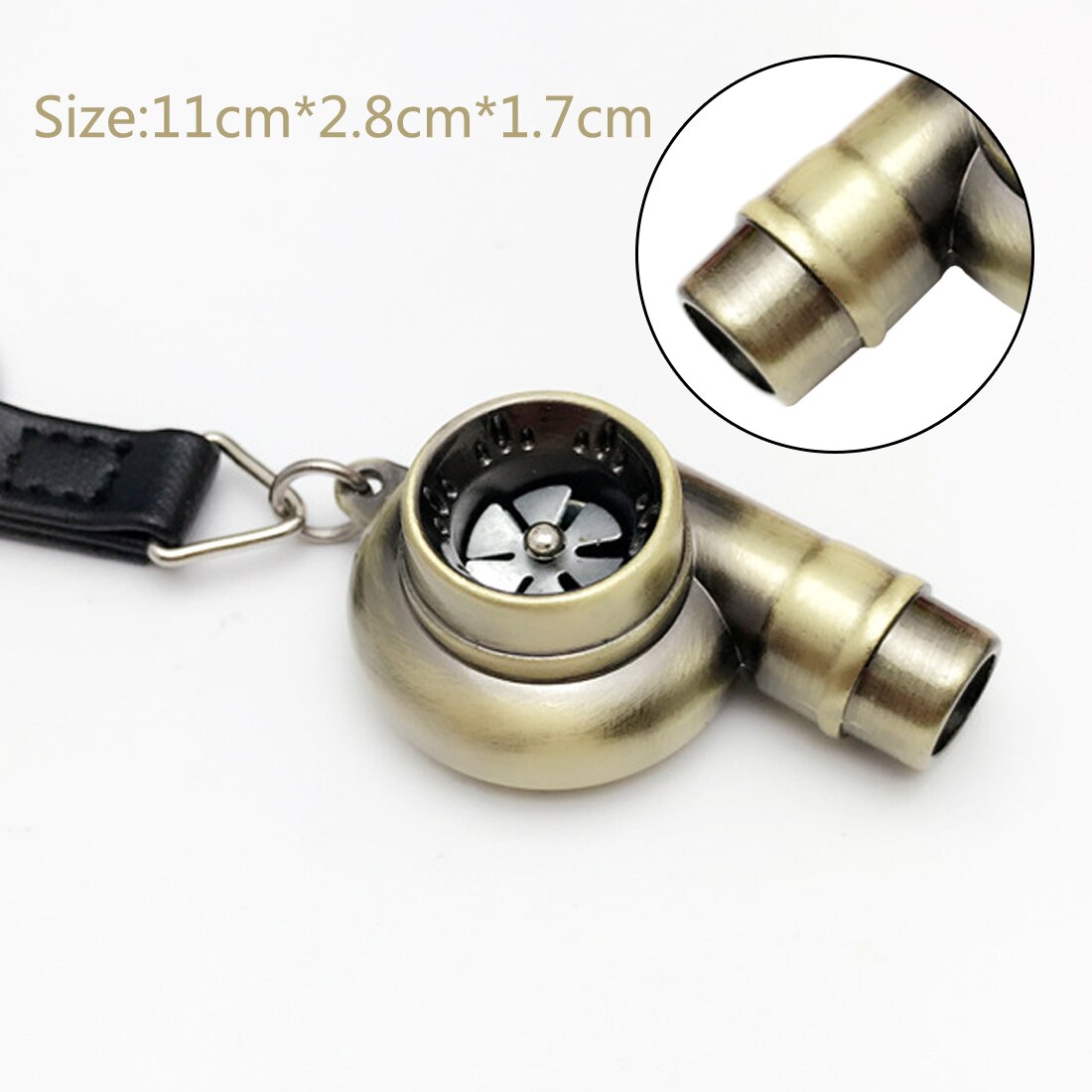Dewtreetali Real Whistle Sound Turbo Keychain Sleeve Bearing Spinning Auto Part Model Turbine Turbocharger Key Chain Ring