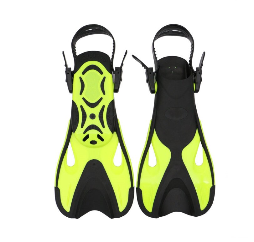 Erwachsene Tauchen Flossen Offener Ferse Flossen Verstellbaren Riemen Schwimmen Schnorcheln Tauchen Ausrügestochen: Gelb / L/XL