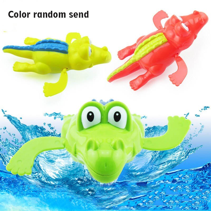 Baby Bath Toys Cartoon Animal Penguin Infant Kids Water Toy Cute Swim Turtle Frog Wind Up Chain Clockwork Toys: random crocodile