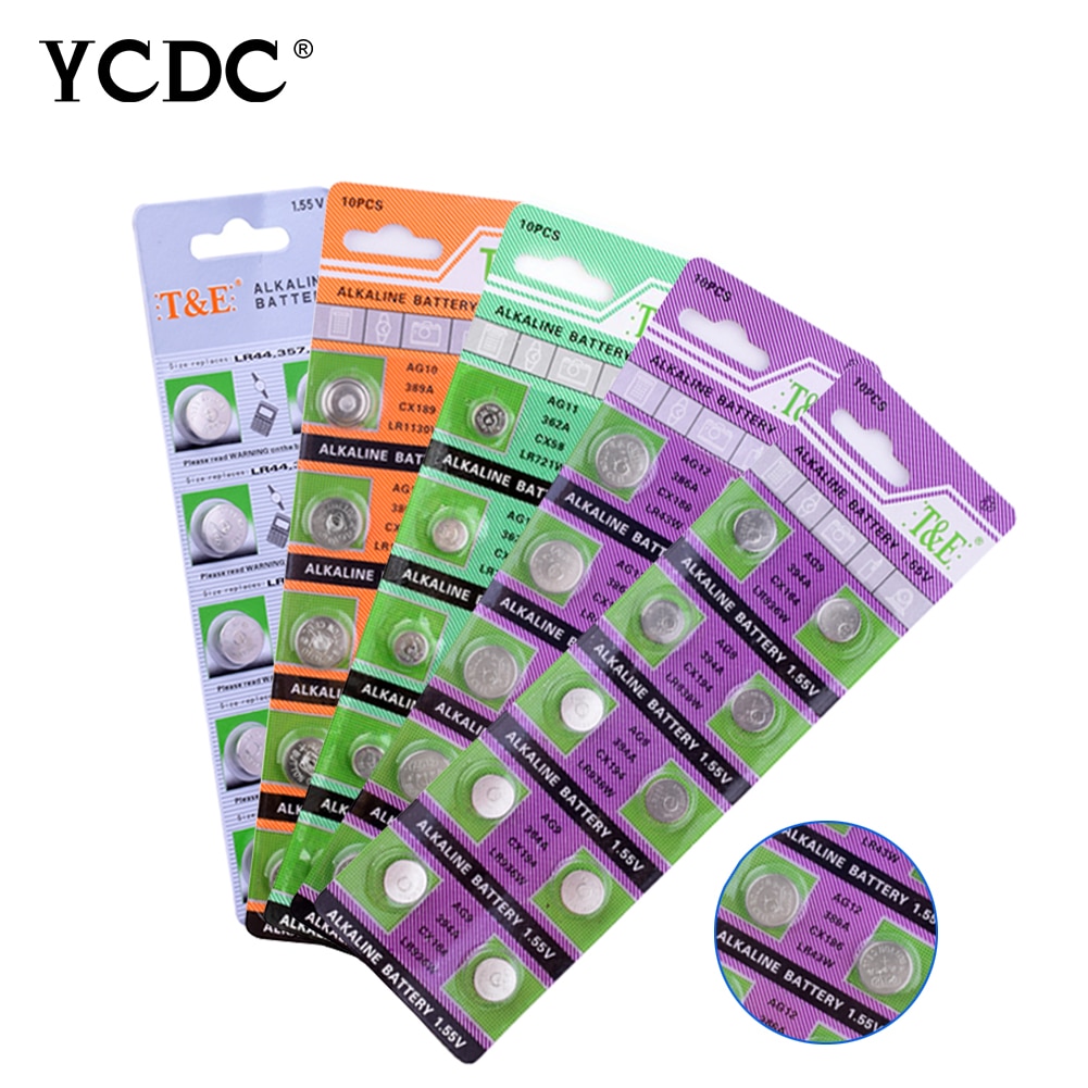 AG0 AG1 AG2 AG3 AG5 Pro Watch Battery 10 Pcs 1.55V AG4 ag4 377a 377 lr626 sr626sw sr66 lr66 Alkaline Batteries Button Cell Coin