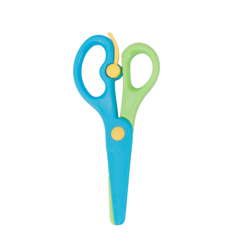 Cute Mini 137mm Safety Round Head Plastic Scissors Student Kids Paper Cutting Kindergarten School Supplies Craft Scissors: a