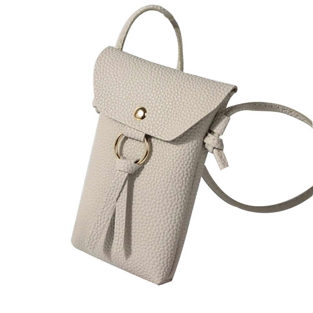 Square Vertical Phone Bag Women's Messenger Bag Multifunctional Sports Arm Single Shoulder Solid Hanging Neck Purse Mini Bag: Gray