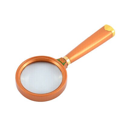 Metal Nonslip Grip 6.4cm Lens Handheld Magnifying Glass Magnifier 5X