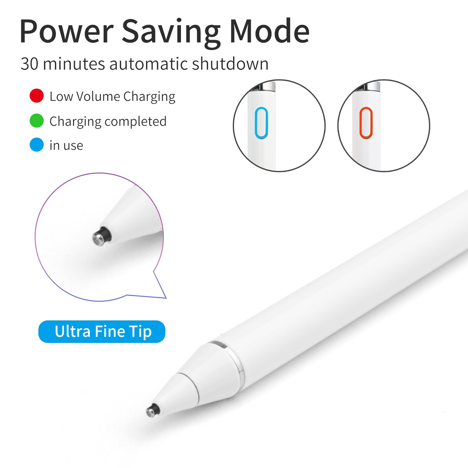 GOOJODOQ Stylus for Apple iPad Touch Screen Pen iPad Pencil Magnetic Cover Universal Drawing Stylus Capacitive+Case