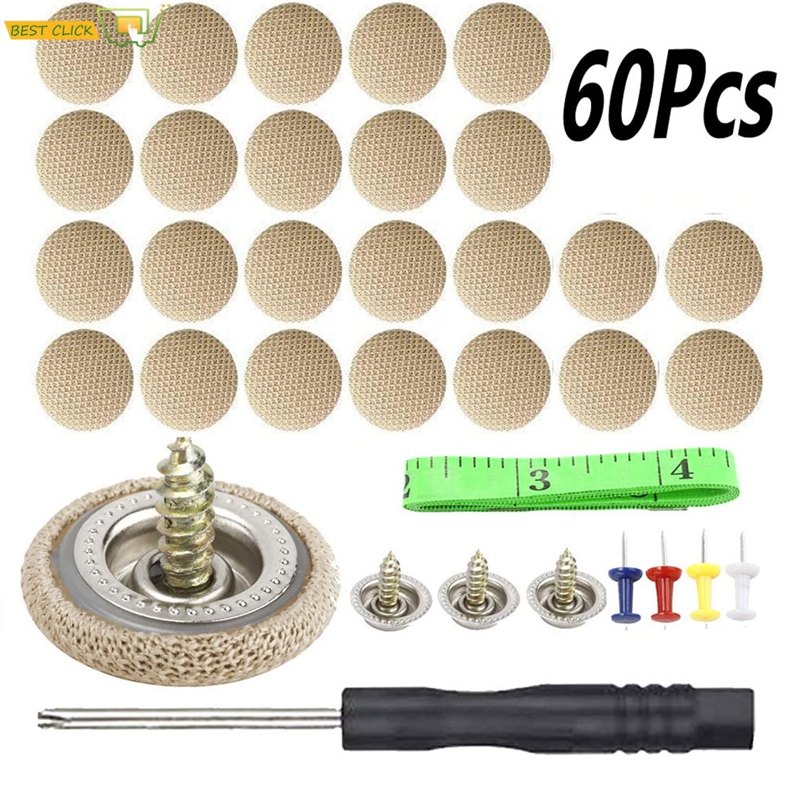 60 Pcs Car Headliner Repair Button, Auto Roof Snap Rivets Retainer Pin For Sagging Roof Ceiling Fix Car Interior Decorations