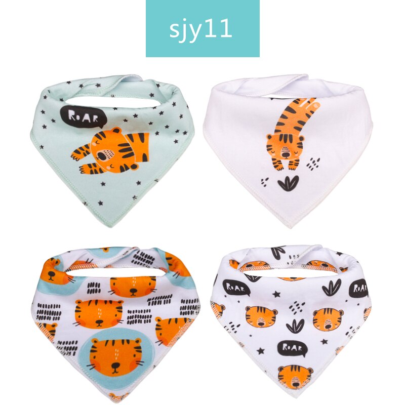 HappyFlute 4 stuks veel burp slabbers speeksel handdoek Pijl dier cartoon burp doeken driehoek katoen bandana accessoires