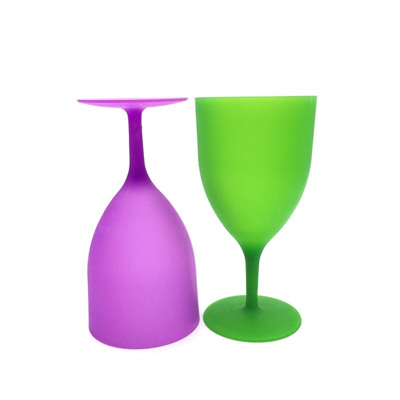 6 Pieces / Set of Plastic Wine Glasses Goblet Champagne Party Picnic Bar Drink Cup Colorful Frosted Cups