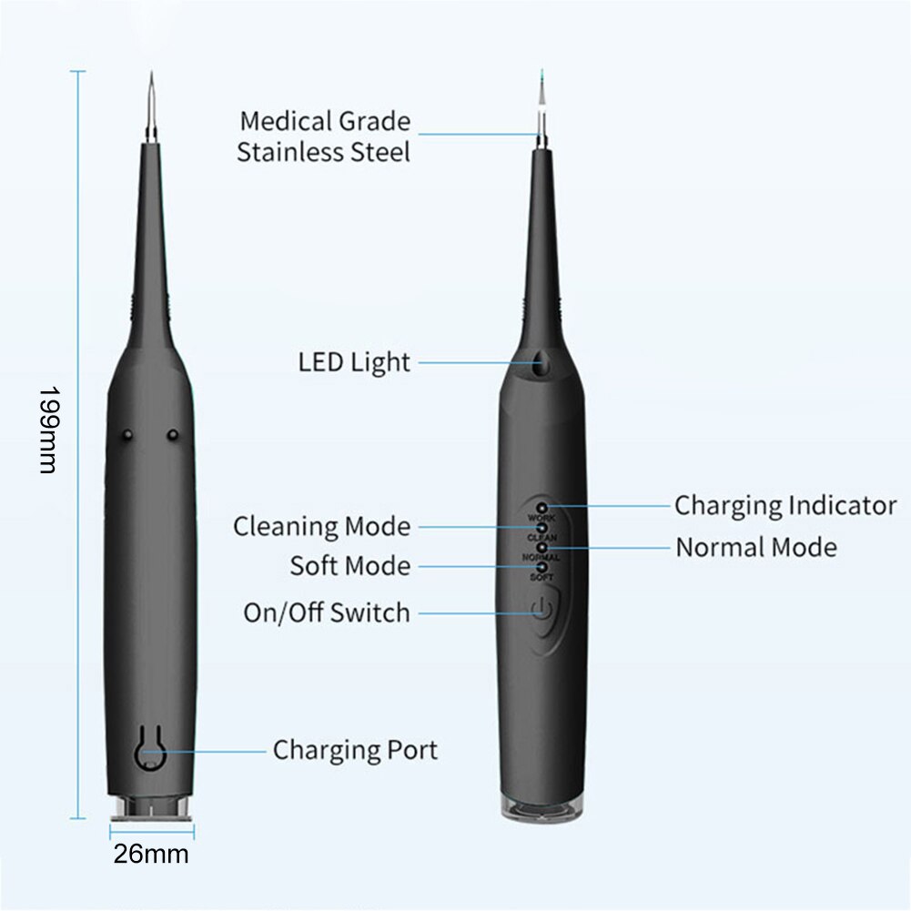 Portable Electric Ultrasonic Sonic Dental Scaler Tooth Calculus Remover Cleaner Tool Teeth Whitening Oral Hygiene Equipment