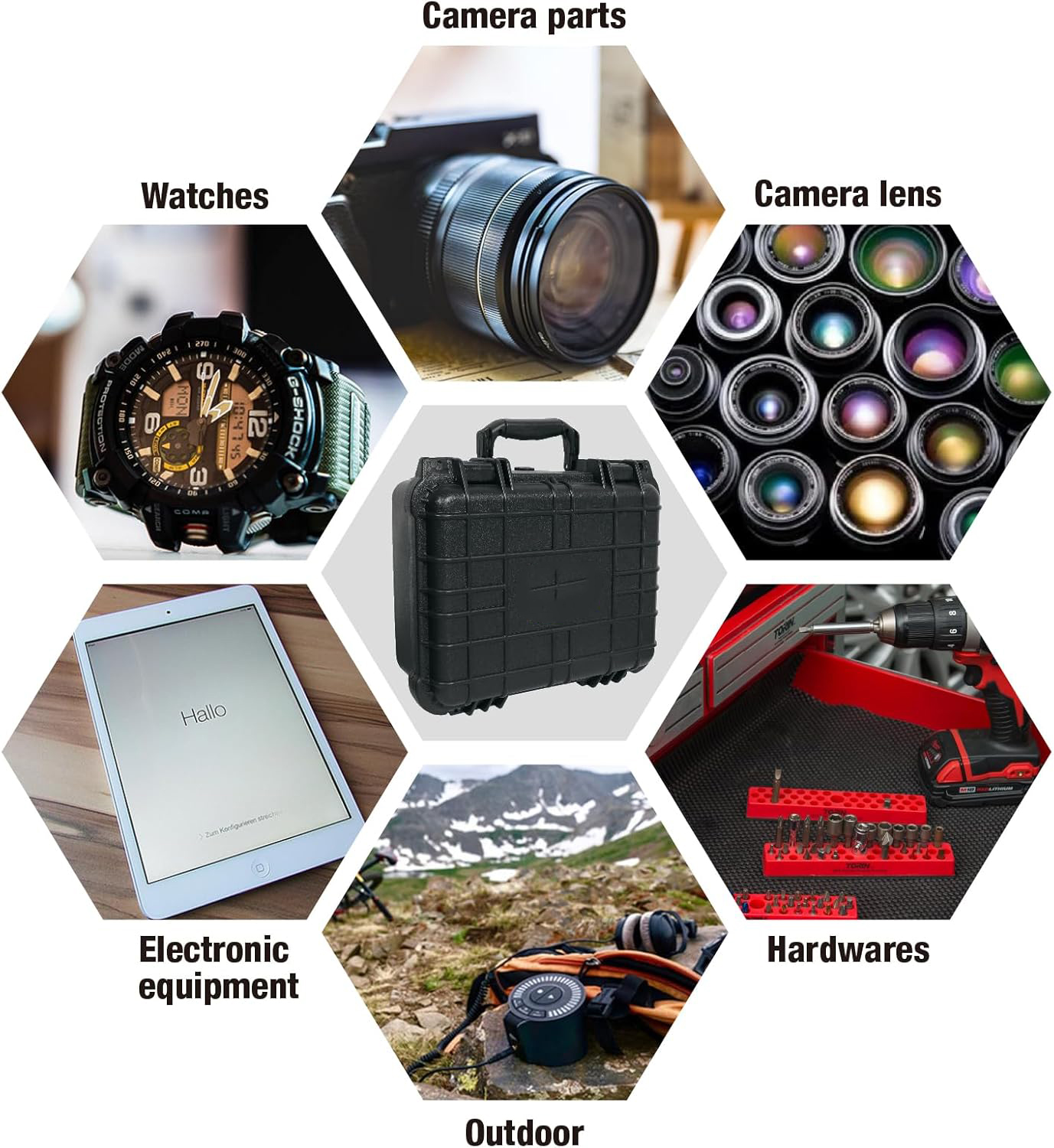 Tool Box ABS Plastic Equipment Case Pelican Case Toolbox for Mechanics Waterproof Hard Case Suitcase Tools Storage Box