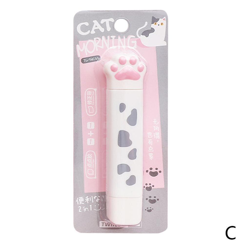 Mini Double Head Correction Tape Popular Kawaii Two Punctiform Writing Adhesive One Tape In Stationery Learning Glue Adhesi C8I0: White