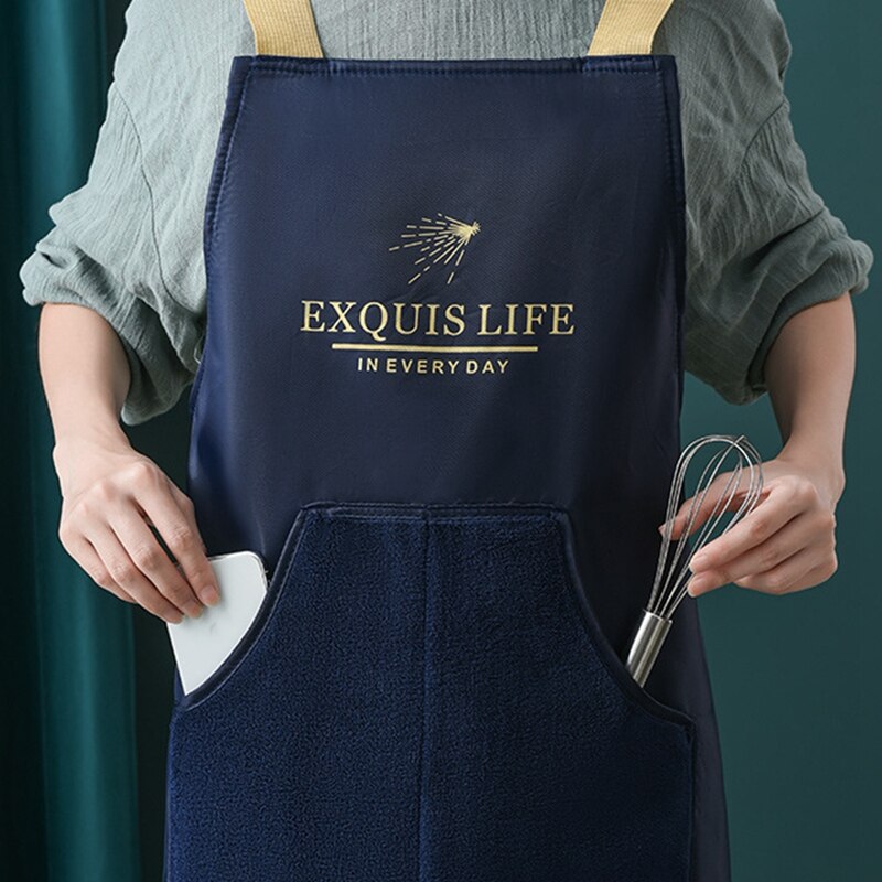 Tablier de cuisine domestique étanche et résistant à l'huile pour l'essuyage des mains, combinaison à la