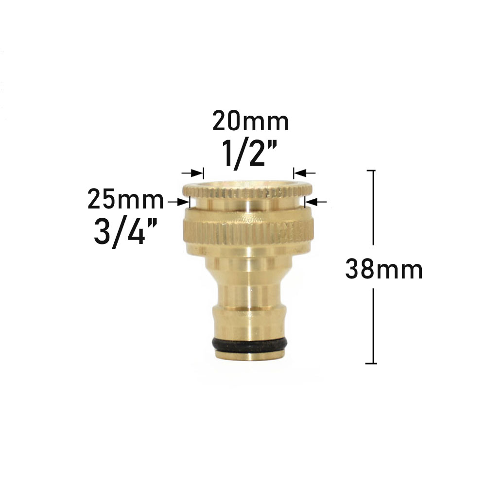Copper Connector 1/2 5/8 3/4 Garden Hose Quick Connector Brass Metal Repair Fitting Water Pipe Coupler: Brown