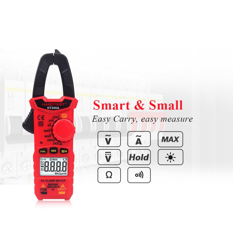 Stroomtang Meter Digitale Multimeter Habotest Serie Amp Meter Hoge Precisie 600V Ac Dc True Rms Spanning Stroom Tester