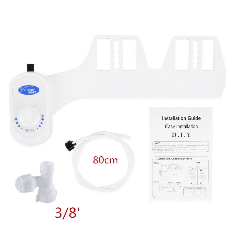 Dubbelmunstycke badrum toalettsits bidé spruta kallvatten icke-elektrisk toalett sprutmunstycke strö 1/2 & #39 ; 3/8 & #39 ; 15/16 & #39 ;: B 3-8