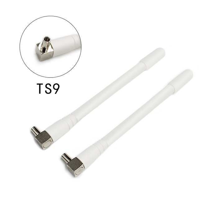 Antena Wifi 4G Antenne Lte Antenne 3G 9dBi TS9 Connector 2 Stuks Externe Antenas CRC9 Voor Huawei E5573 e8372 E3372 Modem Router: white TS9 male