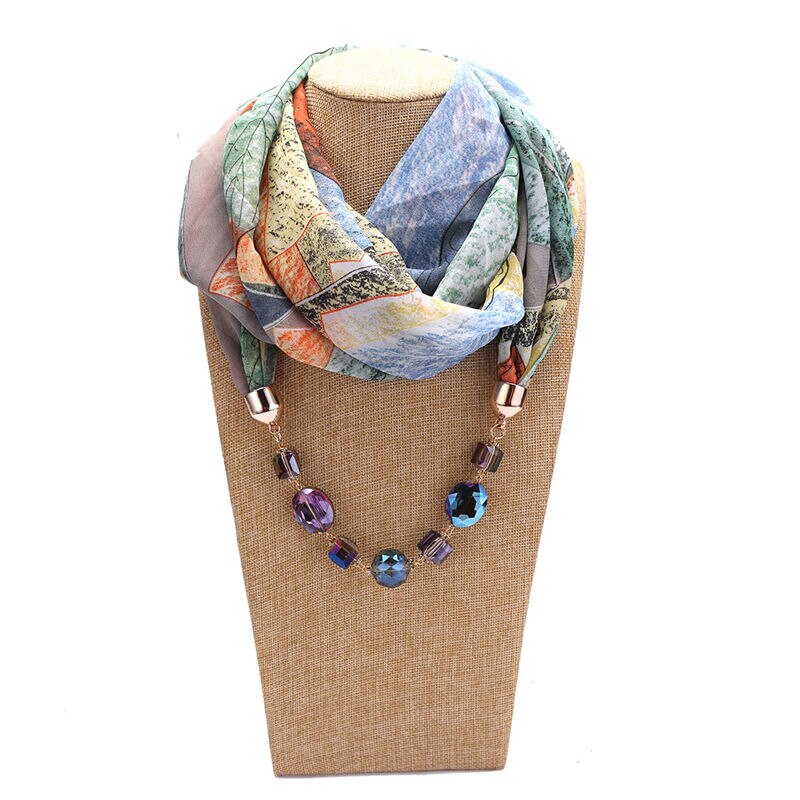Dames sieraden hanger ketting sjaal vrouwelijke chiffon sjaals en omslagdoeken femme foulard moslim wrap hoofddoeken: 3
