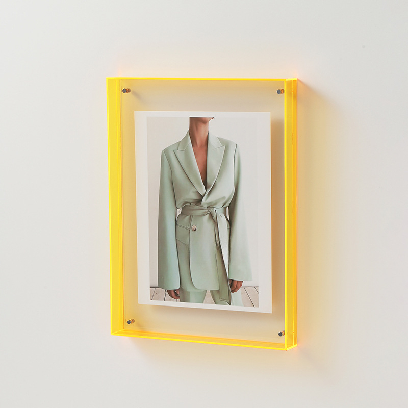 Cadre Photo Transparent en acrylique Double face, bricolage, affiche, peinture, Hall, chambre à coucher, décoration murale, cadre Photo de Table de Style Ins: 8 pouces / green