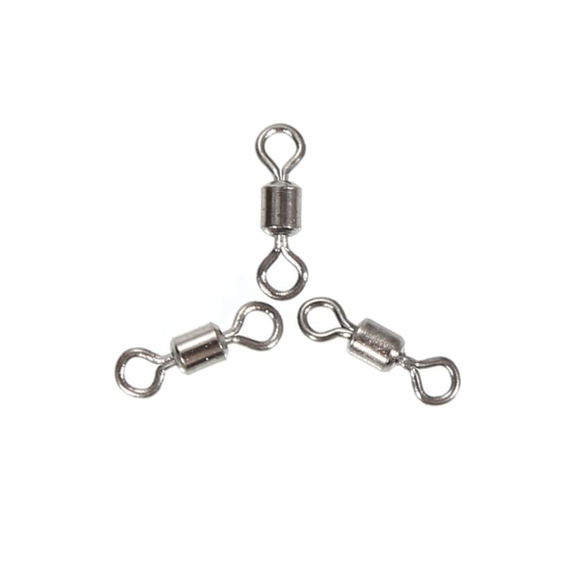 50pcs américain 8 mot anneau poisson outil Linker roulement à billes rotatif solide anneau mer pêche crochet connecteur