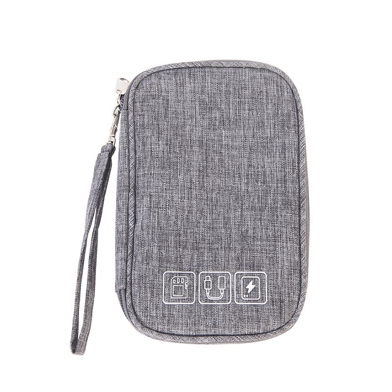 Draagbare Powerbank Tas Usb Charger Gadgets Kabels Draden Organizer Pouch Travel Xiaomi Accessoires Protection Storage Case: Gray