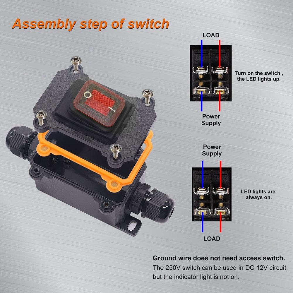 1pcs Waterproof switch ship type switch 220V/24V/16A/30ARain proof outside the electrical roomAmpere box Second gear IP65