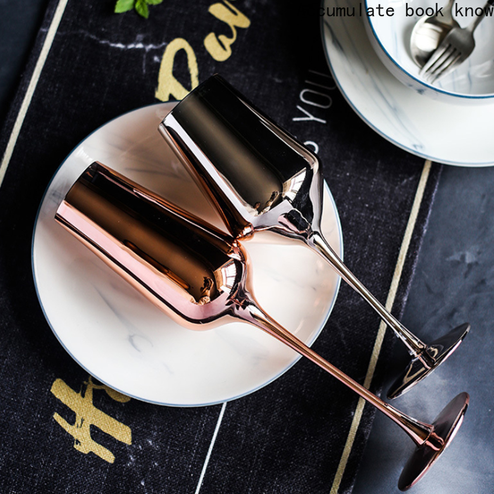 400Ml Wijn Glazen Koperen Beker Mok Rose Gold Rvs Sap Drinken Champagne Cocktail Cup Voor Party Bar Tool sake