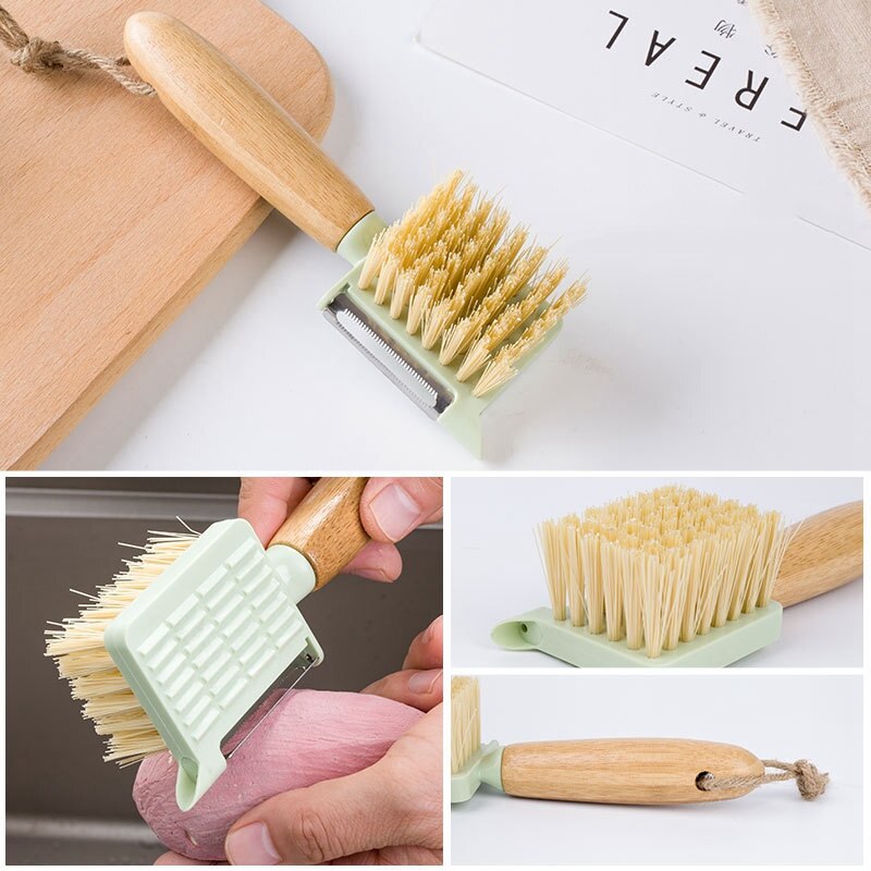 2Pcs Scrub Brush Dish Scrubber Sink Stainless Steel Grater,Stiff Bristles,for Shoes Kitchen Pot Dish Vegetables Clean
