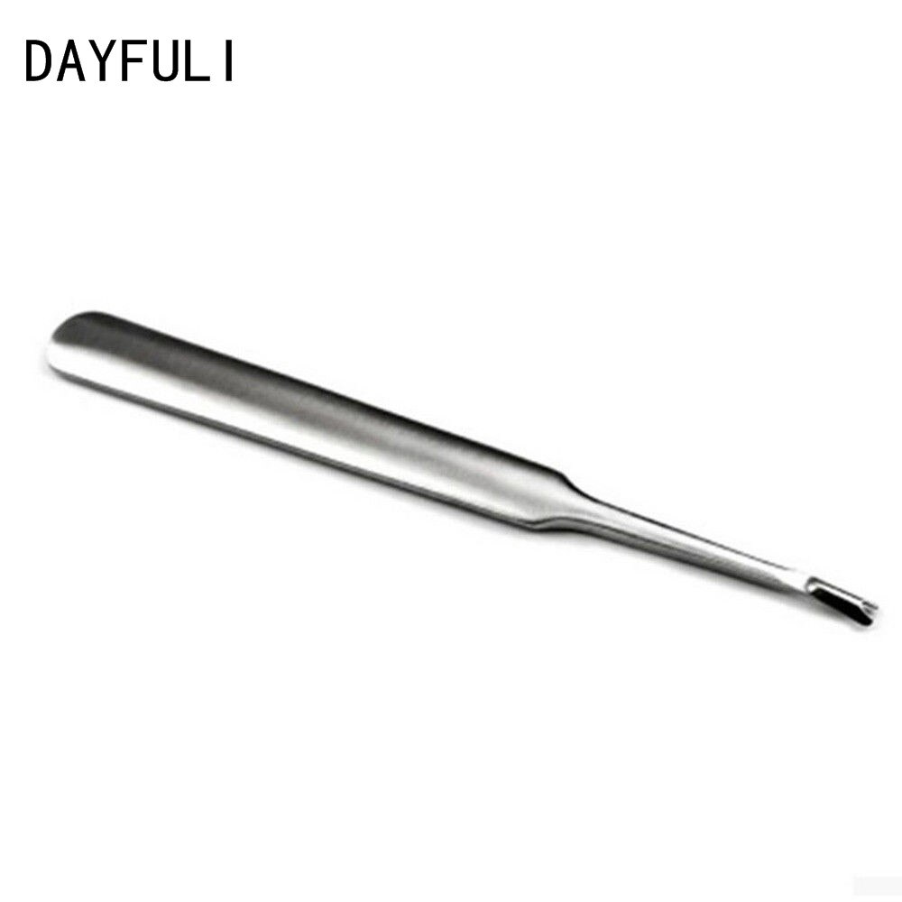 DAYFULI acier inoxydable cuticule poussoir tondeuse dissolvant pédicure manucure Nail Art outils jardin outils à main fourchette