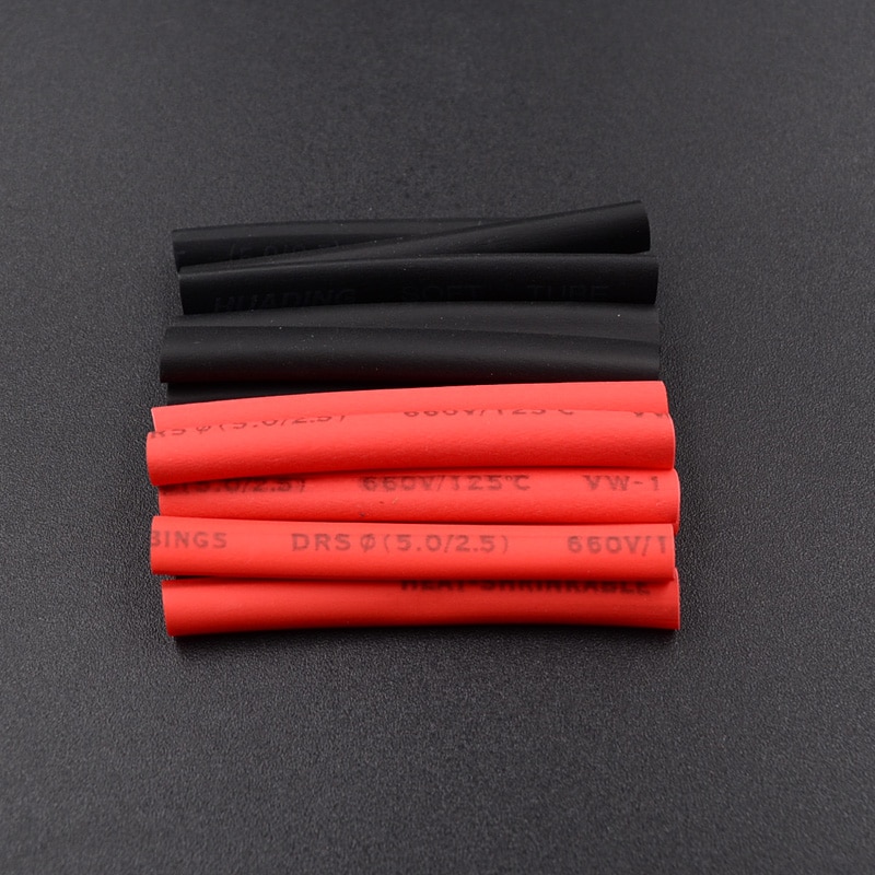 Assortiment de tubes thermorétractables, noir et rouge, 150 pièces, gaine thermorétractable pour câbles de voiture