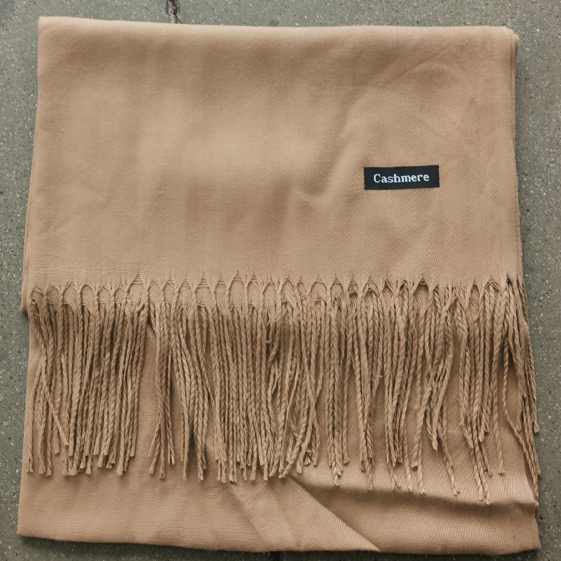 Écharpe polyvalente en Imitation cachemire brossé, couleur unie, épaisse, longue écharpe d'hiver avec pompon en cachemire, châle à épaule pour fille: Rouge