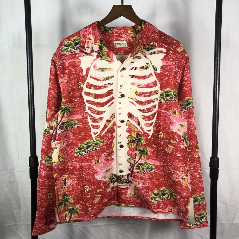 Hohe KAPITAL Hemd Männer Frauen 1:1 streetwear Hawaii stil Strand Abschläge KAPITAL Hemden: 4 / L