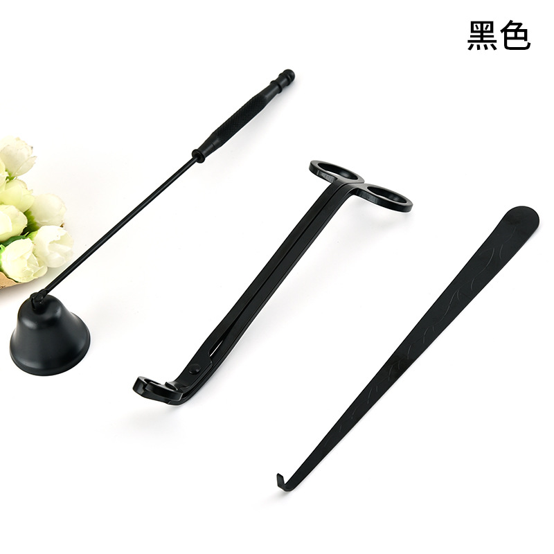 3pcs/set Stainless Wick Snuffer Tool Hook Clipper Steel Candle Trimmer Oil Lamp Trim scissor tijera tesoura Cutter: A1