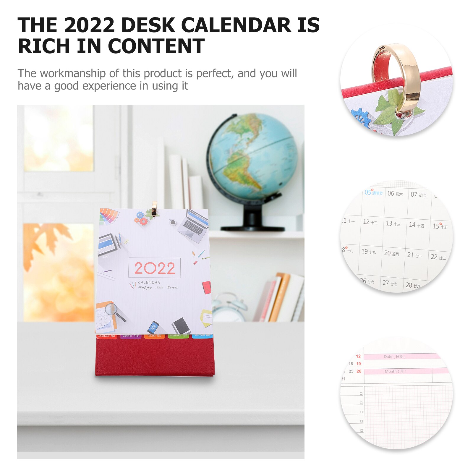 Decoratieve 2022 Kalender Versiering Thuis Kantoor Kalender Desktop Ornament