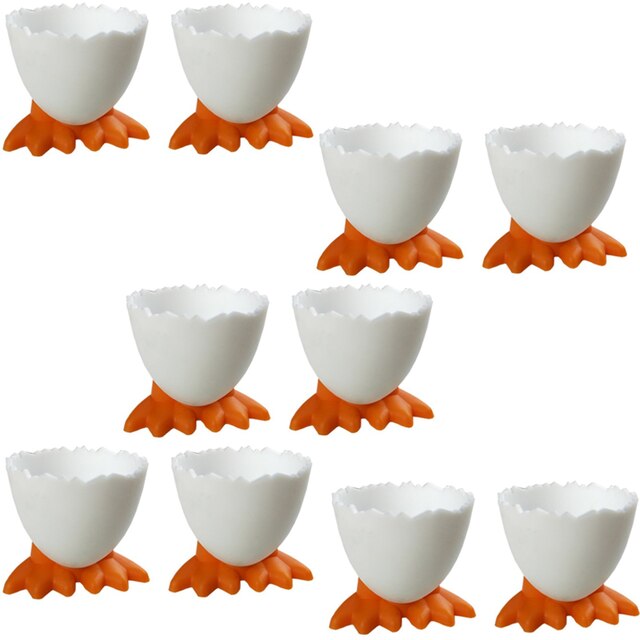 Egg Holder Cute Egg Cup Holder Egg Opener Separator Kitchen Tools Accessories Kitchen Supplies Boiled Eggs Container: 10 Egg Cups Holder