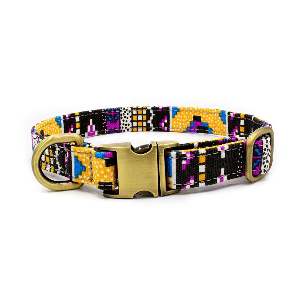 Hondenhalsband met letters, huisdierhalsband, bohemian gesp, retro hondenhalsband, kattenhalsband, huisdierbenodigdheden, accessoires, stof + metaal  z620: Gij / 36-55cm