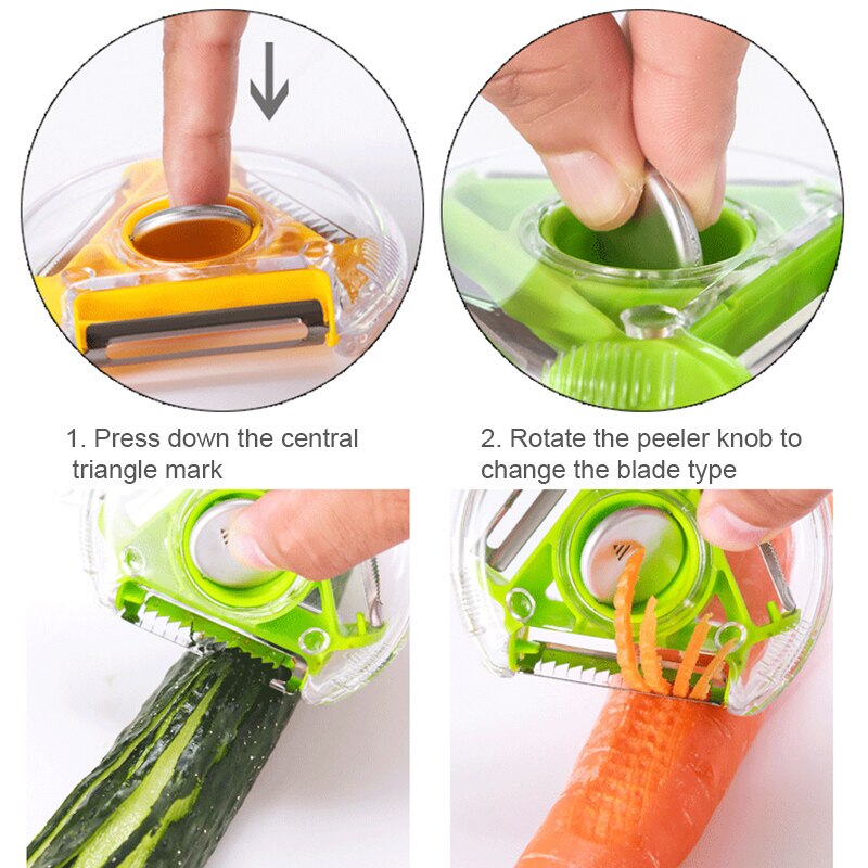 Magic Trio Peeler Set Slicer Stainless Steel Peeler Shredder Julienne Cutter Multi Peel Blade Zesters Grater Kitchen Tool