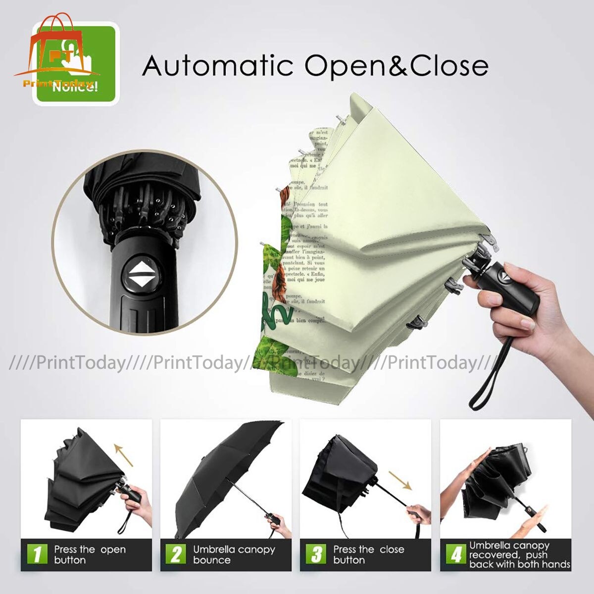 Dog Head Umbrella Automatic Anti UV Umbrella Camping Lightweight Umbrella