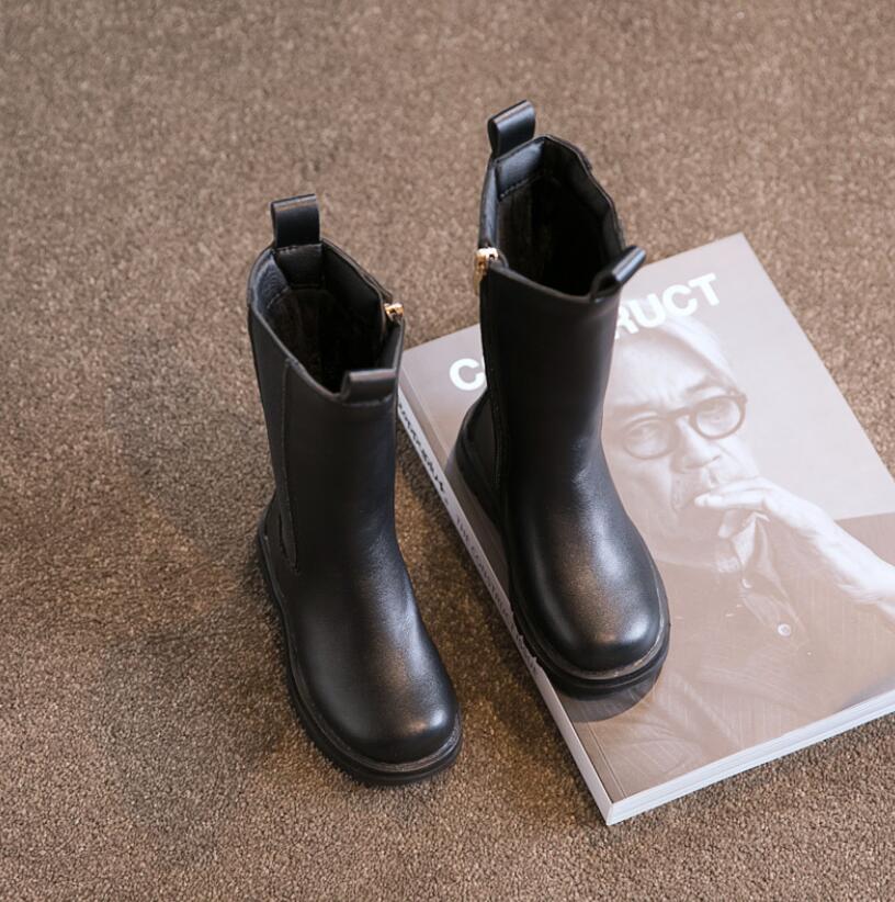 Kinderen chelsea boots casual herfst winter pu leer school jongens schoenen in sneeuwlaarzen kinderen meisjes martin laarzen