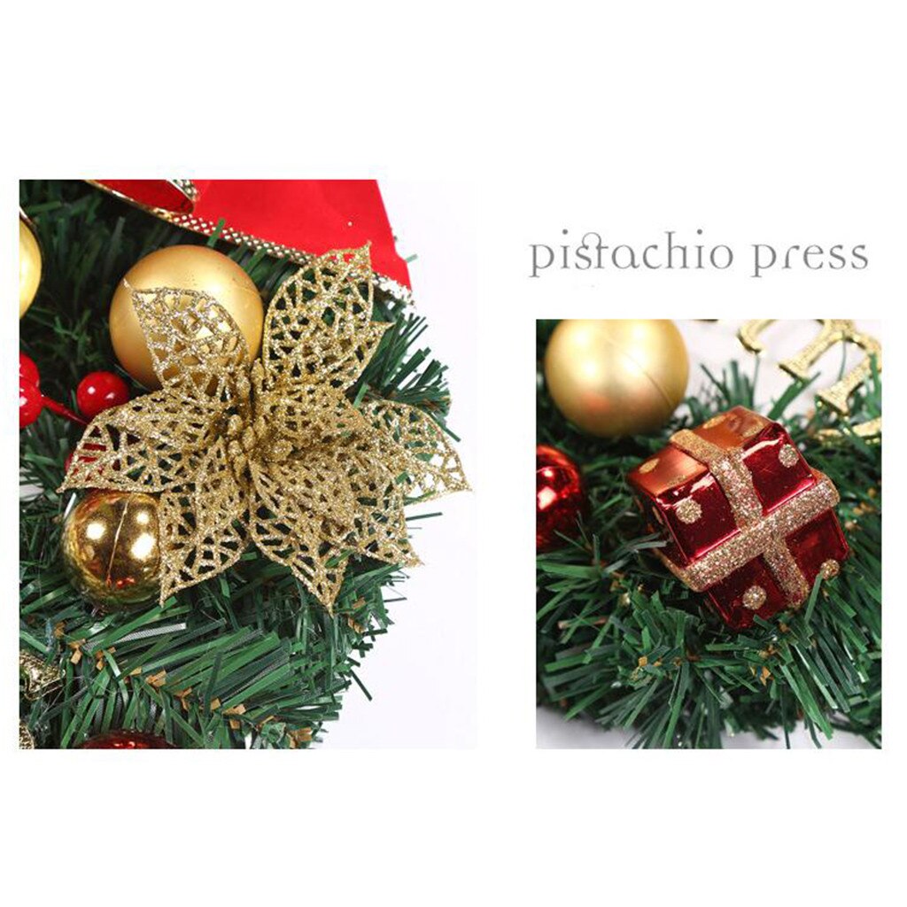 Christmas Wreath Garland Arrangement Christmas Ornament Front Door Hanging Garland Christmas Wreath Home Decorations Wreath 30CM