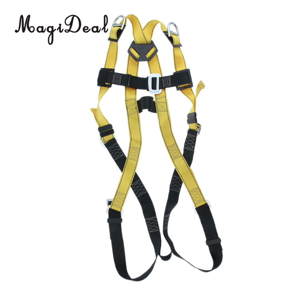 High Strength Poly Full Body Rock Climbing Harness Adults Safe Belts Guide Mountaineering Rappelling Equipment: 3 Mount 
