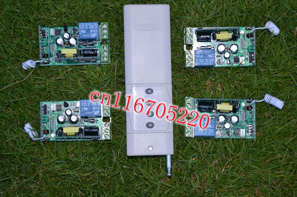 Long Distance AC85V~250V 10A 1 Channel Wireless On Off Remote Control System 1 Transmitter &1Receiver AC 220V 2000M