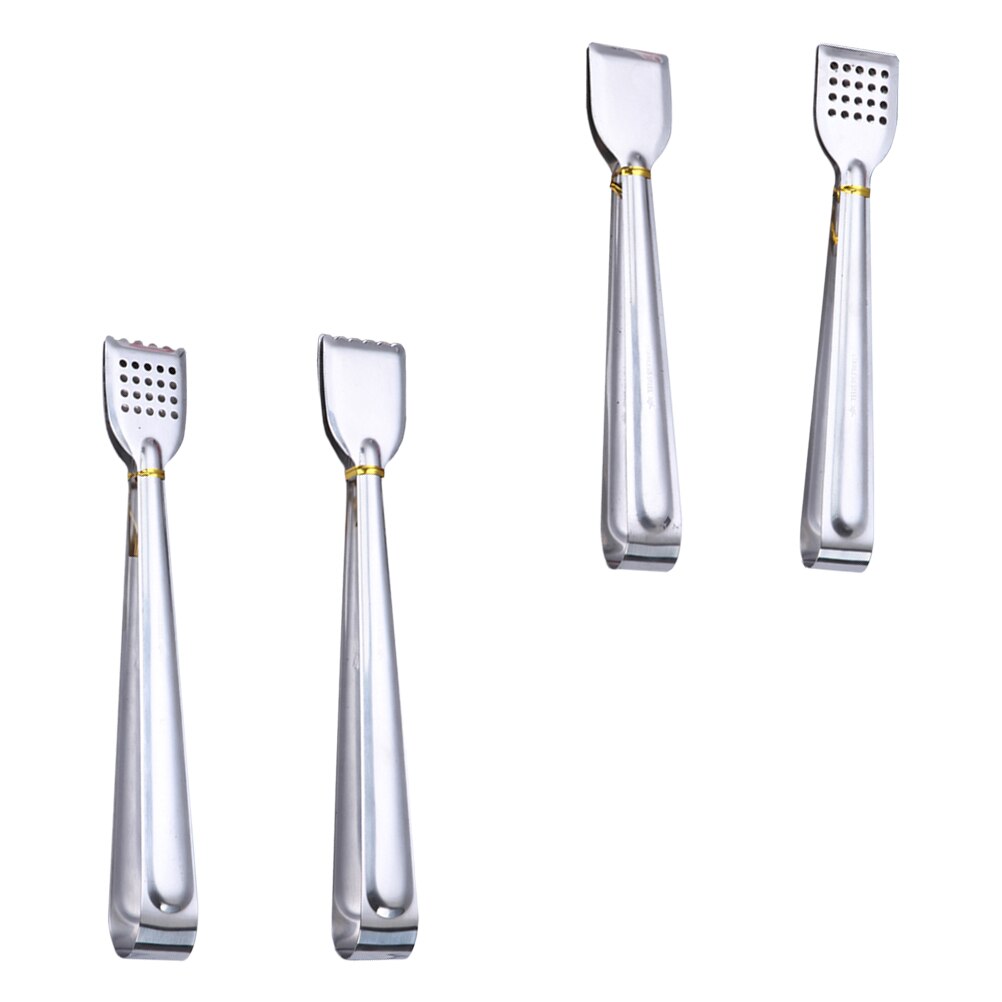 4 Pcs Stainless Steel Food Clip Barbecue Clip Multi-purpose Food Tong Bread Tong